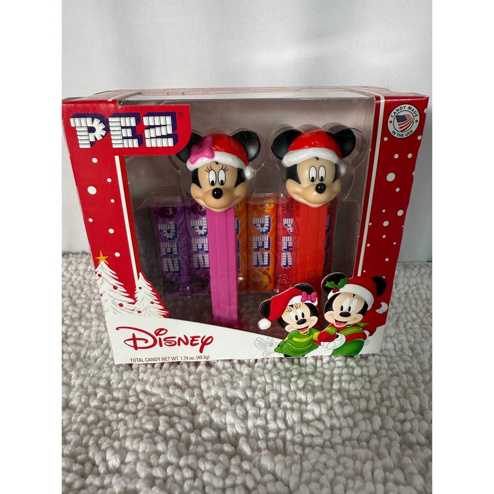 Disney Mickey Minnie Mouse Holiday PEZ Candy Dispensers Christmas‎ Gift Set
